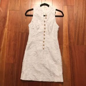 Lilly Pulitzer white dress with seaside pattern
